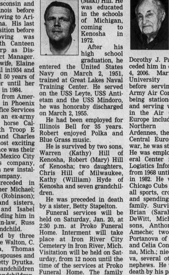 Clipping from Kenosha News